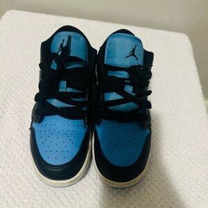 Blue and Black High-Top Sneakers